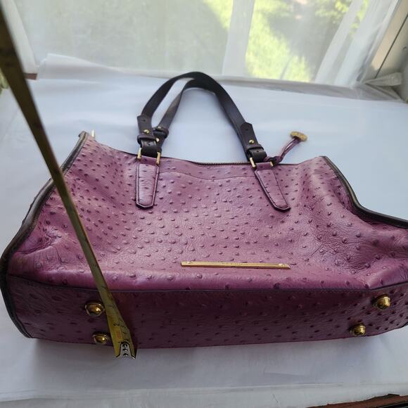 Brahmin Tori Tote Fig Normandy purple ostrich leather - Picture 11 of 12